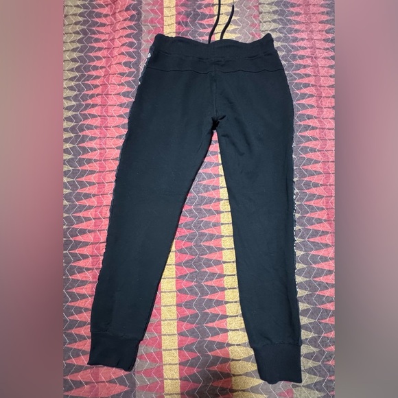 Guess Women M Black Logo Strips Drawstring Joggers - Picture 9 of 10